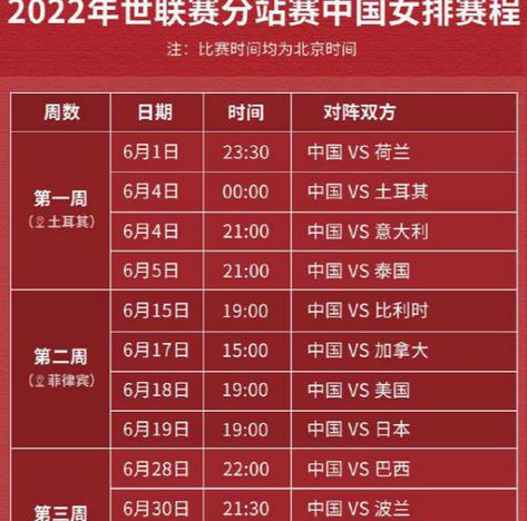 2023-2024中国女排联赛时间表 (图1)