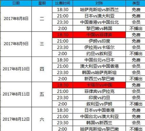 中国男篮亚洲杯2023赛程表2月23第六窗口 (图2)