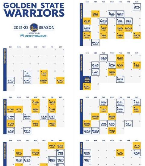 2021至2022勇士赛程 (图1)