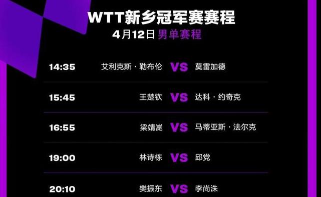 2023新乡乒乓球冠军赛赛程4月11日 (图1)