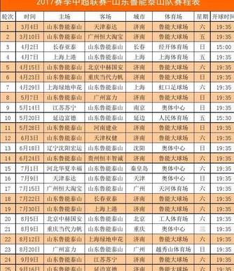 鲁能泰山赛程表2023年10月 (图1)