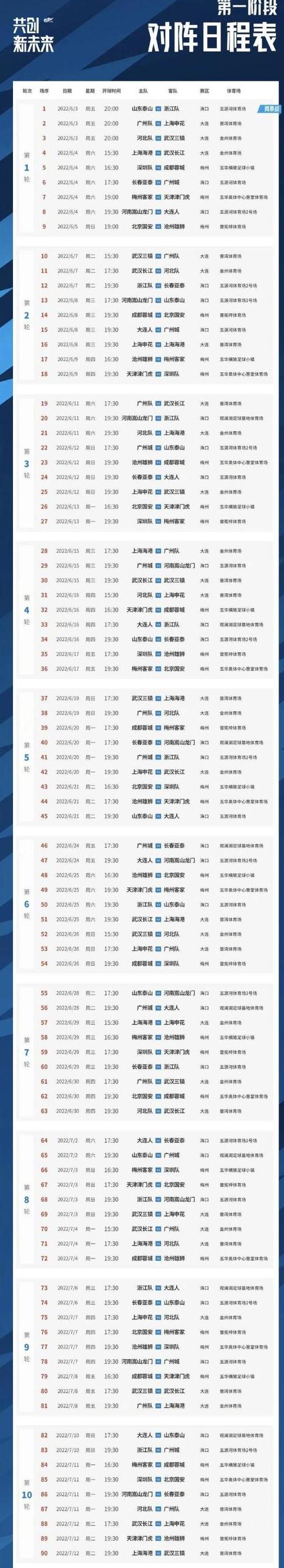 中超赛程2024赛程表最新消息 (图1)