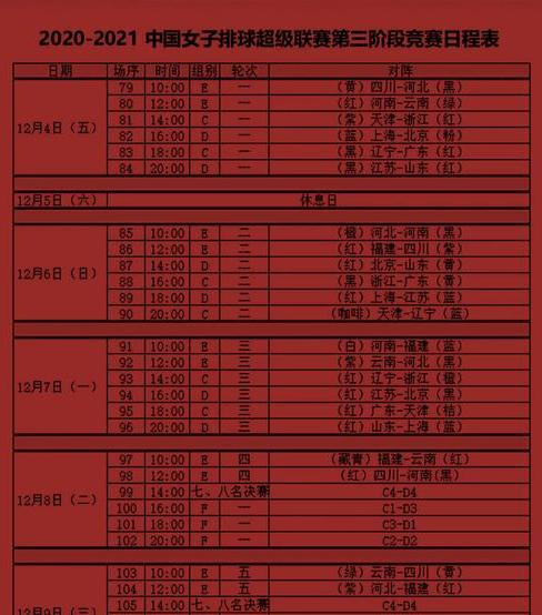 中国女排第三站赛程安排时间表最新 (图1)