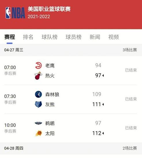2022nba总决赛第一场,NBA季后赛赛程 (图1)