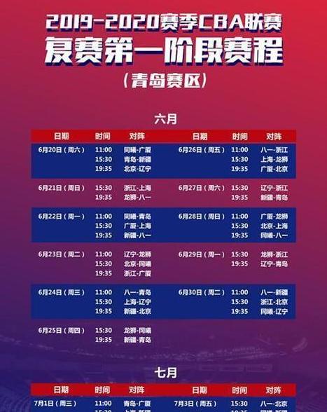 中国男篮赛程,CBA赛程时间表 (图1)