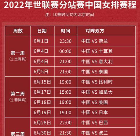 2023女排世联赛决赛,中国女排联赛赛程 (图2)
