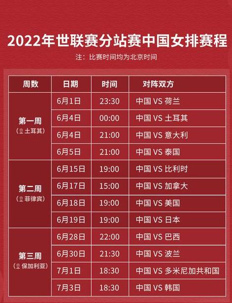 中国女排赛程时间表,2023-2024女排联赛最新消息