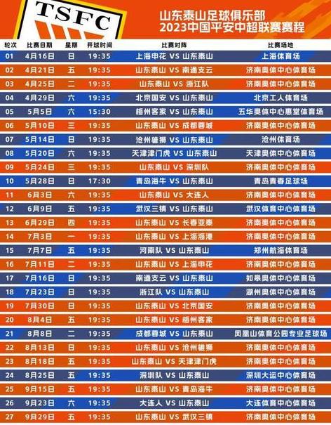 中超联赛赛程2023赛程表最新,今晚球赛时间表2023 (图1)